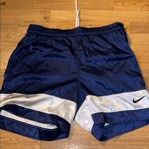 Nike Navy and White Sports Shorts